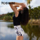 TOSWIM swimsuit women's hot spring one-piece swimsuit large size small boxer angle conservative cover the flesh and slimming seaside vacation swimsuit