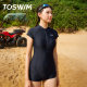 TOSWIM swimsuit women's hot spring boxer swimsuit popular one-piece professional training conservative large size slimming swimsuit