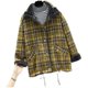 Thick coat in winter plus velvet warm lattice jacket high -end fashion mothers dress new cotton long sleeve pockets
