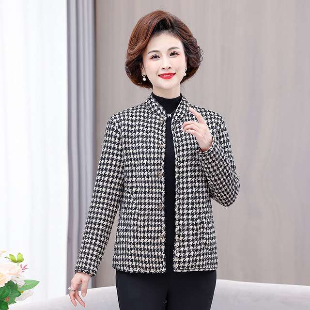 Middle-aged and elderly women's cotton-padded clothes, mothers' home small cotton-padded jackets, grandma's clothes, large-size warm liner cotton clothes, elderly jackets, winter clothes