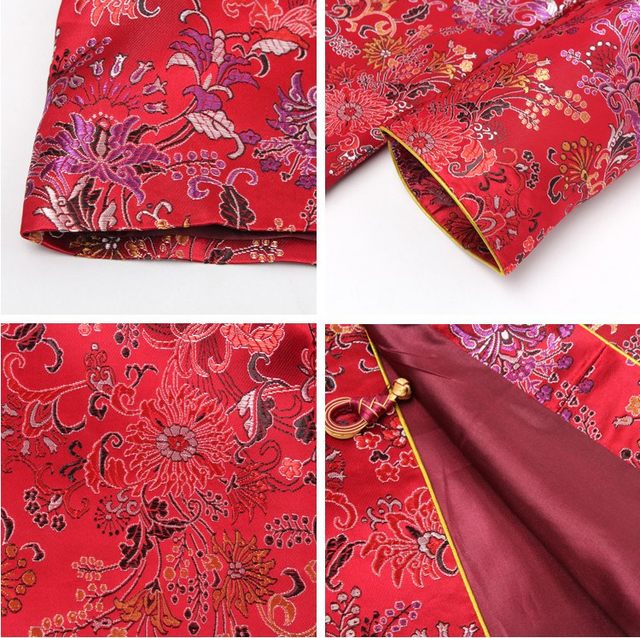 2023 new autumn and winter clothing for the elderly women's clothing 80-year-old grandma and old lady's birthday party wear ethnic red Tang suit cotton-padded jacket