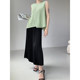 Xie Ugly High waist Slender pleated skirt Female spring and summer tide brand vertical velvet wrinkles A -line women's long skirt
