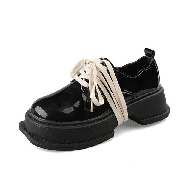 British style small leather shoes for women high heels 2024 new large toe thick sole retro jk shoes French Hepburn Mary Jane shoes