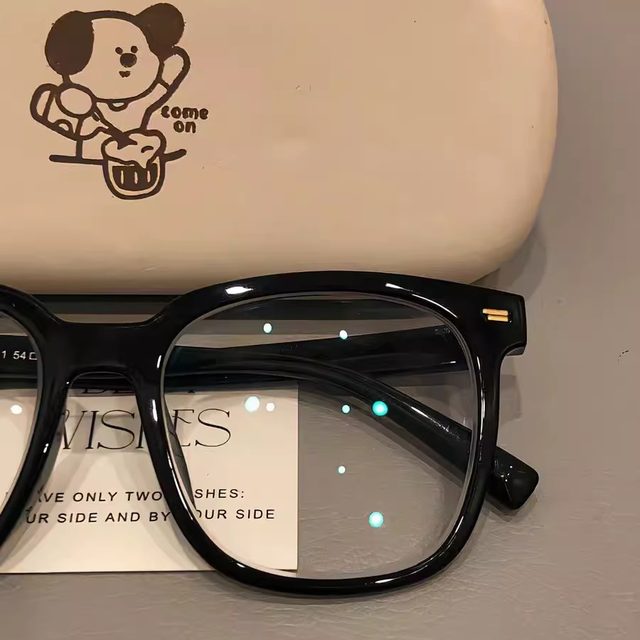 
Large frame bare face artifact black frame glasses women Korean style trendy myopia glasses frame ins style big face slimming degree