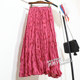 Retro pleated floral skirt for women in summer 2025 new small print skirt for skirt long skirt pleated skirt