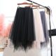 High-end drooping black gauze skirt irregular mesh skirt women's winter 2025 small skirt long skirt skirt