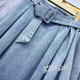 Lace-up denim skirt for women in spring and summer 2025 new high waist mid-length hip-covering hip slimming A-line large hem skirt umbrella skirt