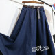 Retro denim skirt with pockets, skirt for women, spring and summer 2025 new high-waisted slim A-line skirt long skirt