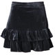 Temperament simple golden velvet skirt for women in spring and summer versatile ruffle hem high waist temperament hip-cover short skirt a-shaped
