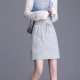 Black skirt for women's short spring and summer high waist casual lace-up pure cotton slimming hip-covering sports hip-covering A-line skirt trendy