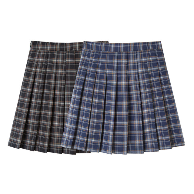 Large size pleated skirt for women a-line skirt summer fat mm high waist retro plaid pleated skirt spring and autumn jk skirt