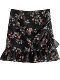 Large size small floral skirt for women, summer A-line skirt for fat mm high waist belly cover skirt for hips ruffled chiffon short skirt