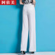 White wide-leg pants for women's thin 2025 summer drape loose high waist ice silk chiffon straight casual trousers