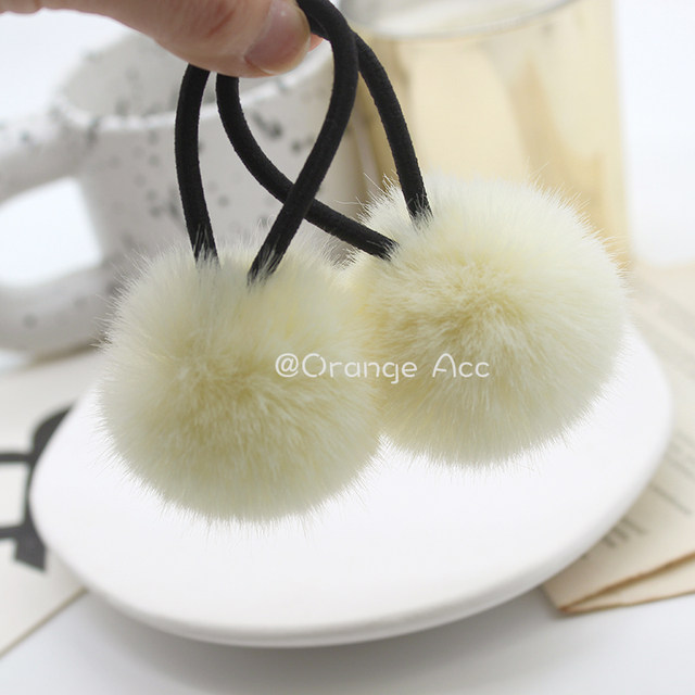 Macaron color hair ball hair ring super soft glutinous pom ball head rope milk bake ball hair rope autumn and winter plush hair accessories