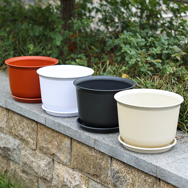 Resin plastic flower pot thickened environmental protection and anti-ceramic flower pot large green ivy rose succulent small flower pot indoor balcony