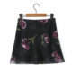 American retro flower printed mesh skirt for women short sexy high waist cover hips and slim A-line skirt short skirt
