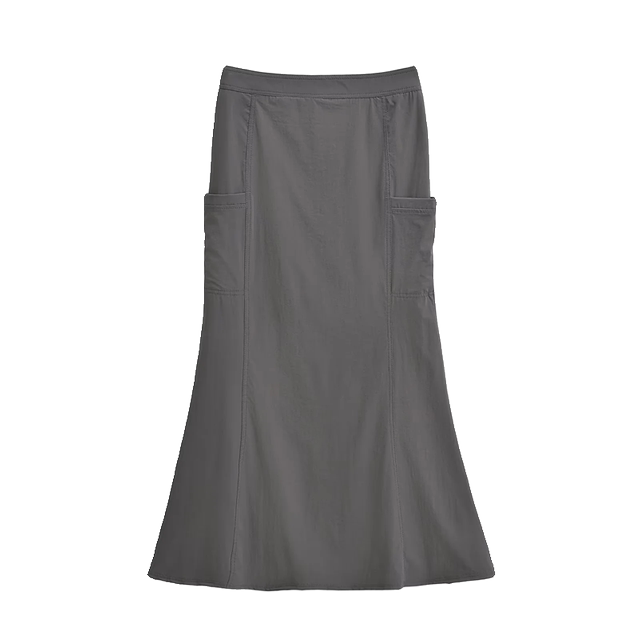 Hot girls pocket work skirt women 2024 new spring and summer high waist slim tight hip fishtail skirt long skirt