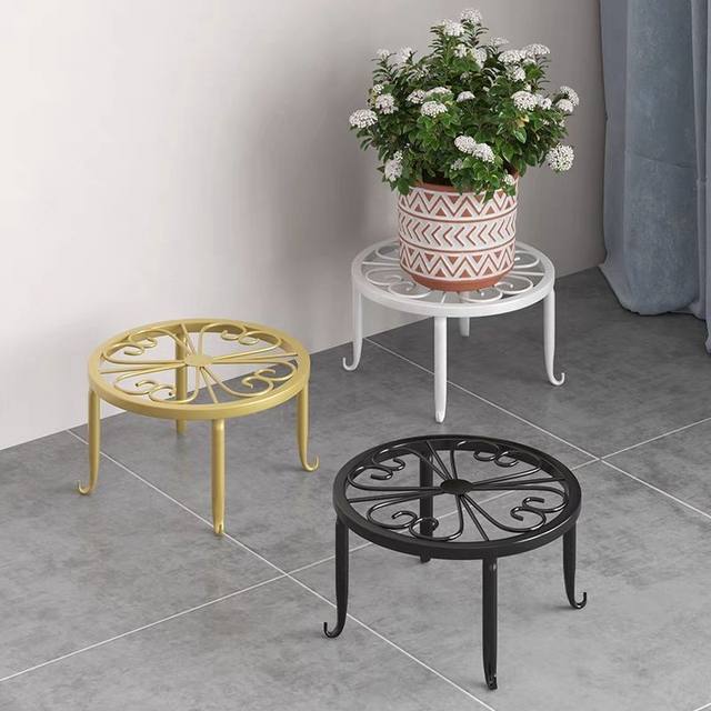 
Single-layer flower stand wrought iron flower pot rack indoor and outdoor balcony green radish spider plant potted gardening single-layer small flower stool storage rack