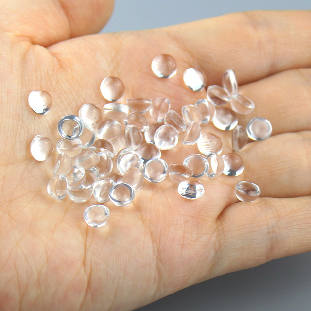 20 transparent imitation water drop beads wrapped with flower dew drops, bamboo leaf water drops, antique style handmade diy semi-circle ring surface hair accessories material