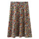 2024 autumn new retro temperament fashionable and versatile mid-length skirt high waist slim printed A-line skirt for women autumn