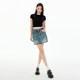 Denim short skirt for women 2025 summer new large size high waist A-line slim and fat mm loose skirt for old washing