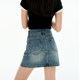 Denim short skirt for women 2025 summer new large size high waist A-line slim and fat mm loose skirt for old washing
