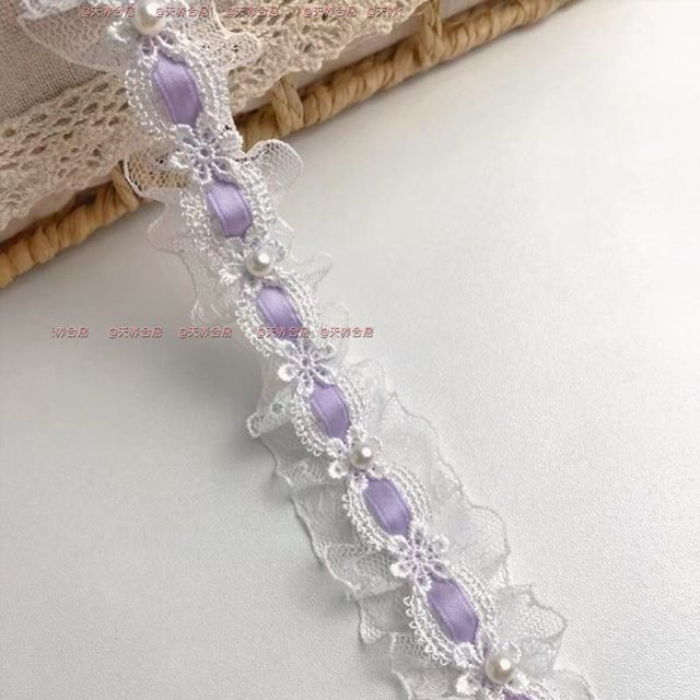 
Bow hollow ribbon DIY pleat hand-made Lolita pain bag auxiliary material wear ribbon lace lace