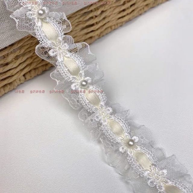 
Bow hollow ribbon DIY pleat hand-made Lolita pain bag auxiliary material wear ribbon lace lace
