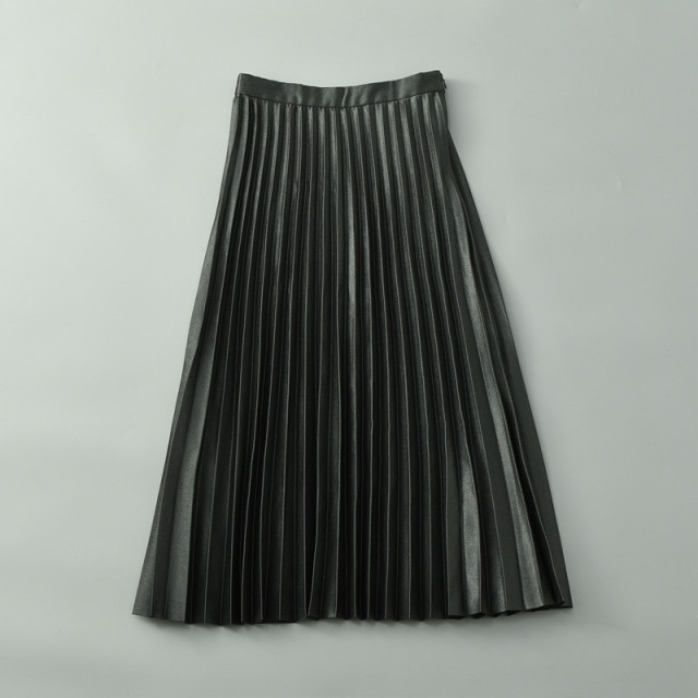 Pleated skirt for women in spring and autumn new burgundy mid-length skirt retro fashionable and versatile high-waisted slim outside skirt