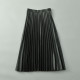 Pleated skirt for women in spring and autumn new burgundy mid-length skirt retro fashionable and versatile high-waisted slim outside skirt