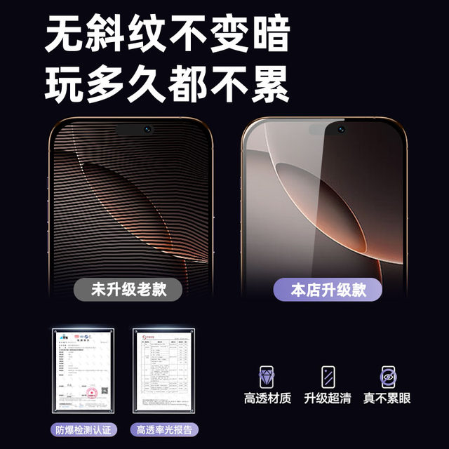 [New Frosted Anti-Pursuit Film] Applicable to Apple 17/16/15/14Pro Tempered Film iPhone 14Promax Mobile Film Air Anti-Pursuit 13/12/11 Protection x/xr/xs/e Film Plus