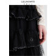 LULUALWAYS Autumn New Versatile Bead Chip Embroidered Mesh Skirt Cake Skirt