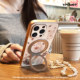 Weipao is suitable for iPhone16pro mobile phone case, new magnetic holder 2025 rotating Apple 17Promax all-inclusive lens 15 cartoon rabbit 14plus high-end ultra-thin frosted fresh
