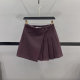 Irregular pleated short skirt for women with high waist slim A-line suit skirt