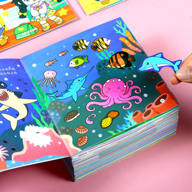 
Children's Stickers Quiet Book 0-3-6 Years Old Baby Enlightenment Educational Toys Focus Training Stickers Stickers