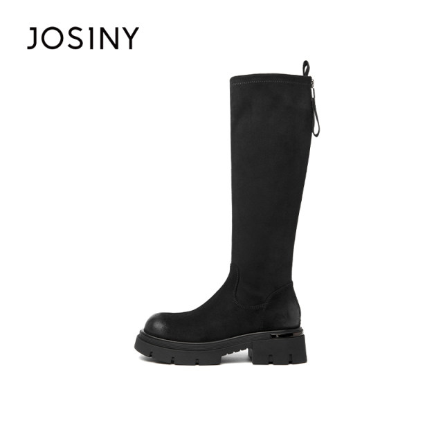 ZhuoSini 2025 Autumn and Winter Knight Boots Thick Solemn and Versatile High Tube Slim Boots with Skirt Thick Heel High Boots