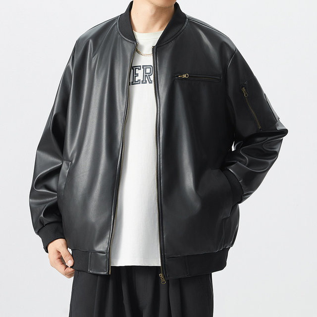 Weichen trendy brand plus size men's spring and autumn jacket for fat men with fattening and enlarged baseball collar for fat men loose and light jacket