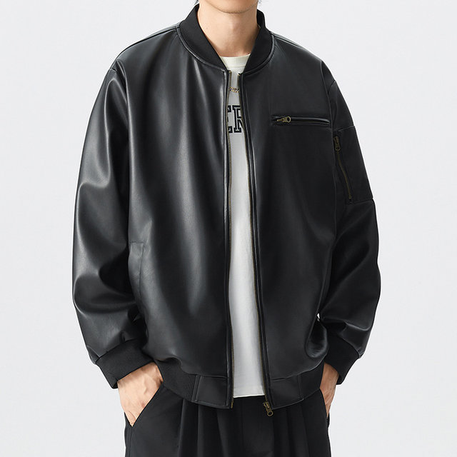 Weichen trendy brand plus size men's spring and autumn jacket for fat men with fattening and enlarged baseball collar for fat men loose and light jacket