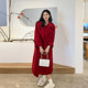 Double-sided wool red coat coat for women autumn and winter high-end wool coat coat cape wedding bride large size mm