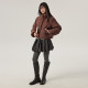 Omont Egg Tart Home 50% Hairy High-waisted Woolen Flower Bun Skirt Winter Woolen Mid-length Skirt