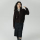 omont egg tart home lapel short sweater women's autumn and winter 2023 new zipper lazy style wool cardigan jacket