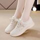 2025 spring and summer mesh breathable sports shoes Korean style middle school students white shoes women's soft sole running and travel shoes