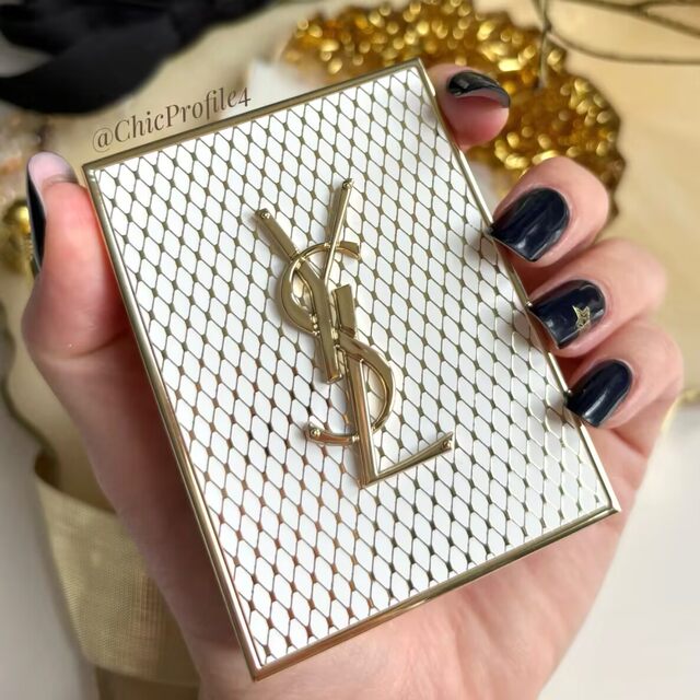 YSL Saint Laurent 2024 Christmas Limited Edition Golden Lace Eyeshadow 024 Round Tube Lipstick 201 209 Perfume