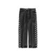 High-end side-stitched straight-leg American high-street jeans for men with trendy design trendy brand BF straight-leg plaid wide-leg pants