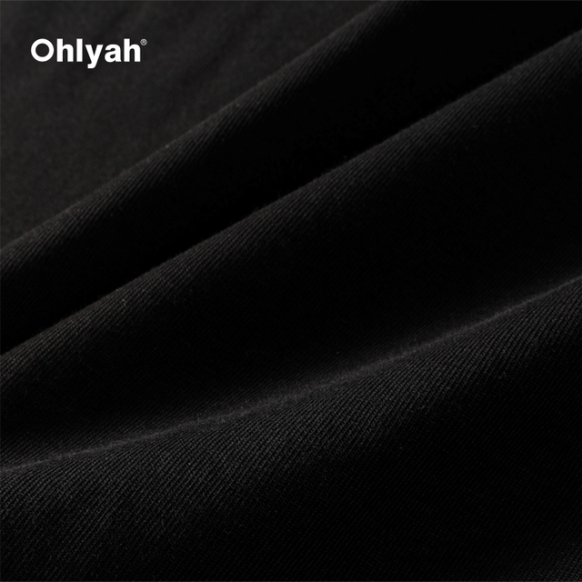 Ohlyah designer original cartoon brand American pure cotton round neck black large size short-sleeved T-shirt for couples