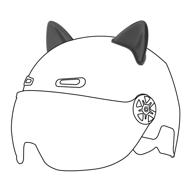 Electric car helmet cute cat ears bear ears decorative personality accessories angel tentacles cartoon stickers