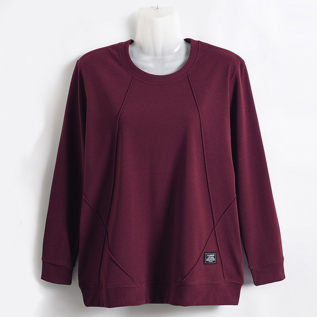 200jin [Jin is equal to 0.5 kg] Middle -aged and elderly ladies double -sided morals warm shirt, autumn and winter, add fat, long -sleeved T -shirt bottoming shirt