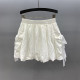 Bow pocket work skirt for women 2025 spring and summer new high-waist loose casual A-line puffy skirt