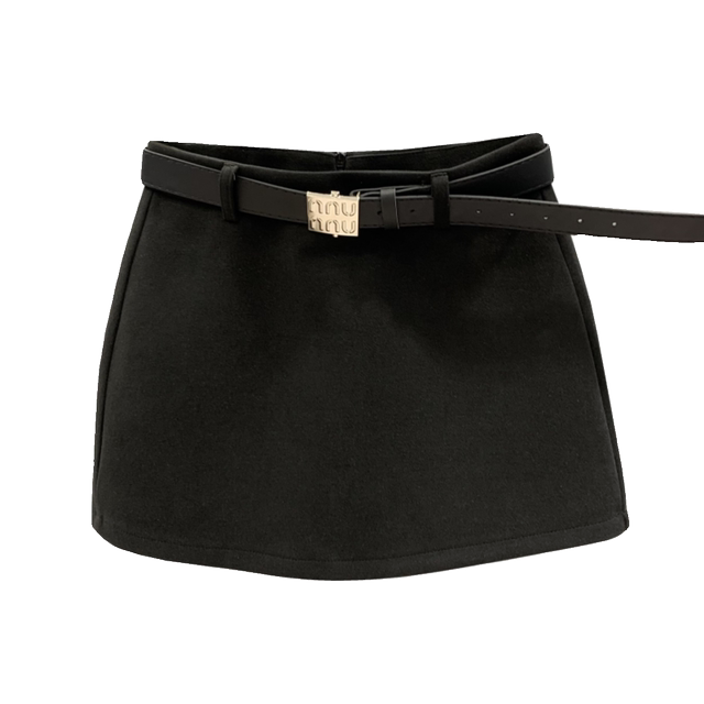 Black suit skirt for women 2025 spring new high-waisted and versatile slim and anti-exposure A-line hip-pack miniskirt