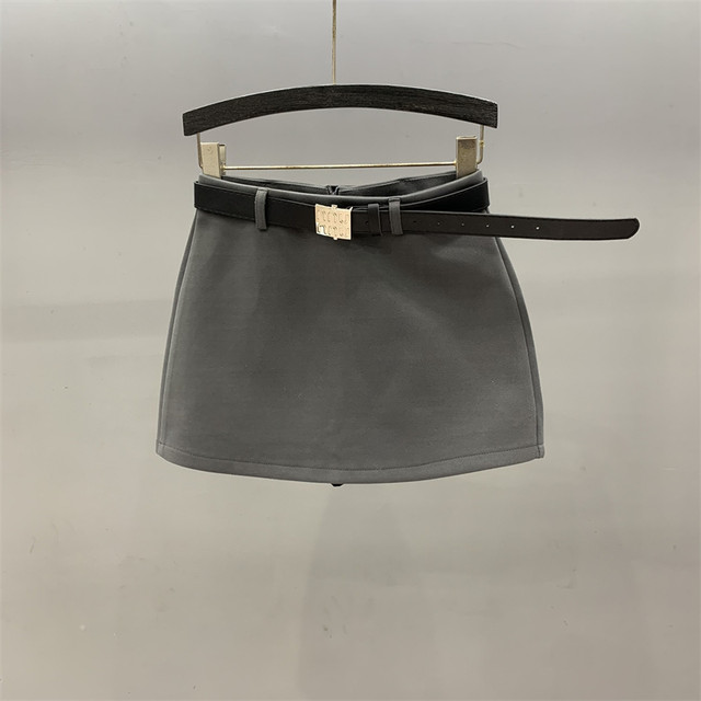 Black suit skirt for women 2025 spring new high-waisted and versatile slim and anti-exposure A-line hip-pack miniskirt